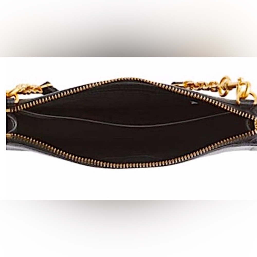 Tory Burch CARSON Black Leather Zip Top Crossbody Handbag Bag - Picture 7 of 13